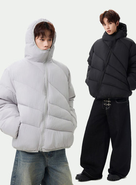 Mansway男道男装徐洛淇工作室19STUDIO三川一禾轻薄连帽正肩棉衣