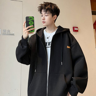 Crying Center男黑衣先生执行周期亿万少年480G重磅开衫卫衣外套