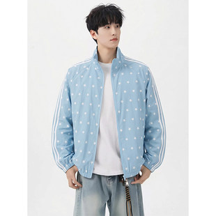 Crying Center哭喊中心1807情侣款拼接外套美式潮流满天星防晒衣