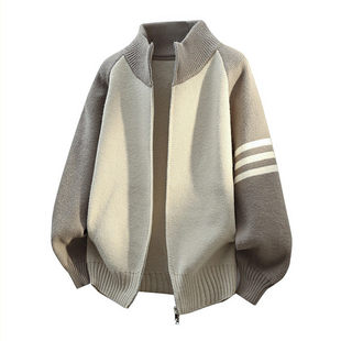 Mansway男道男装pd大人三川一禾東崛NOLOGO宽松立领开衫毛衣外套