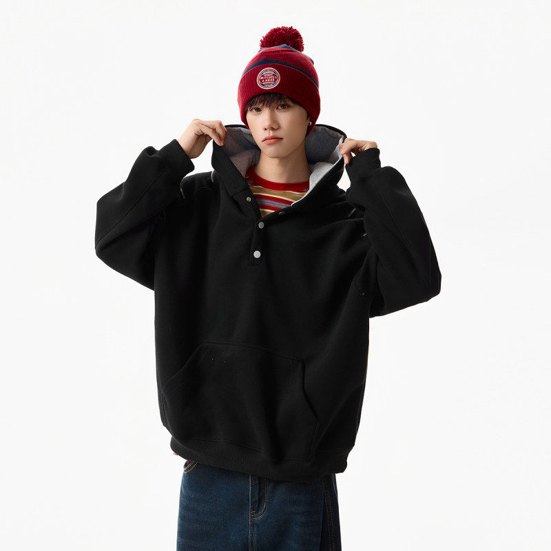 Mansway男道男装吕小虎東崛NOLOGO十九秋工作室420克宽松纯色卫衣