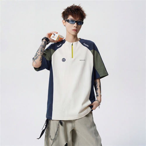 Crying Center哭喊中心19 STUDIO屌丝文艺男骑行服亨利领短袖t恤