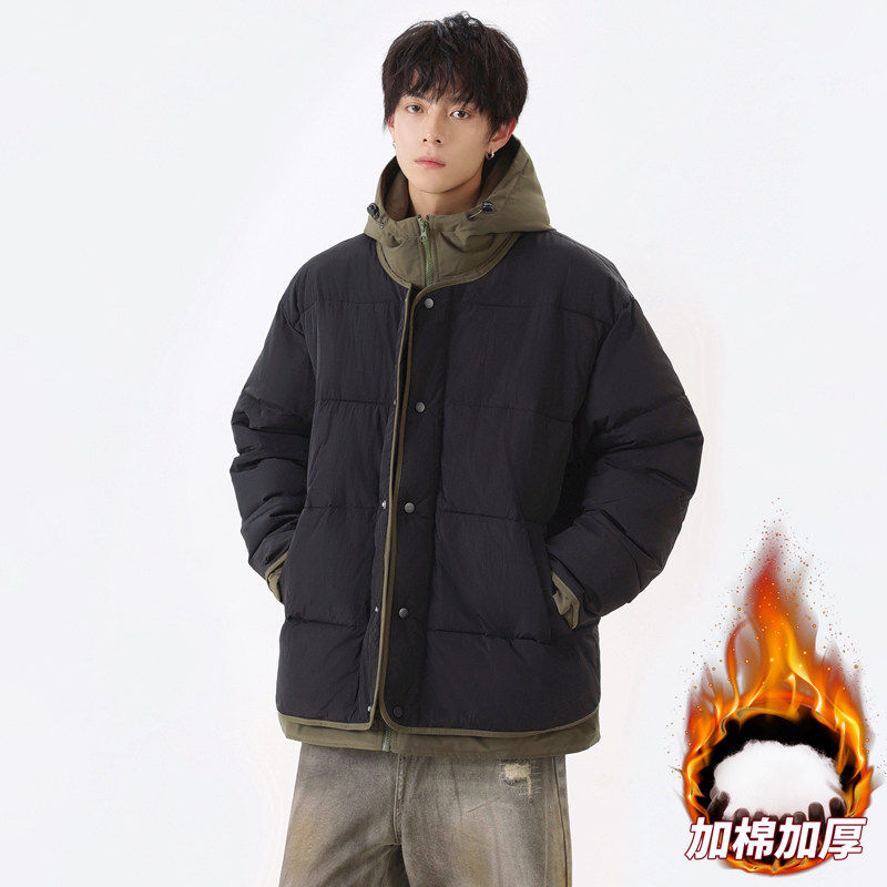 Crying Center男物空宋松goodbai亿万少年加绒加厚假两件连帽棉衣