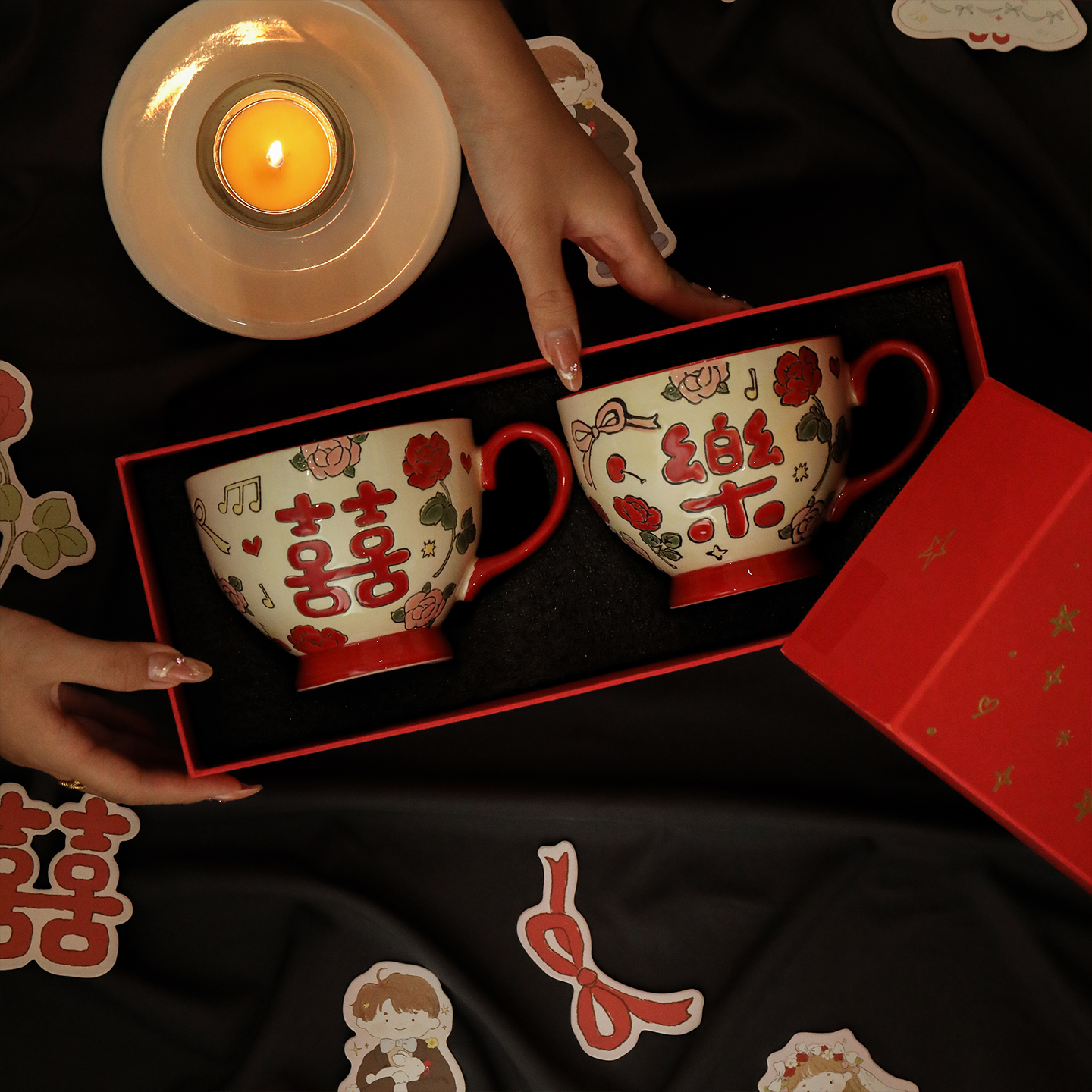 情侣对杯礼盒结婚新婚礼物