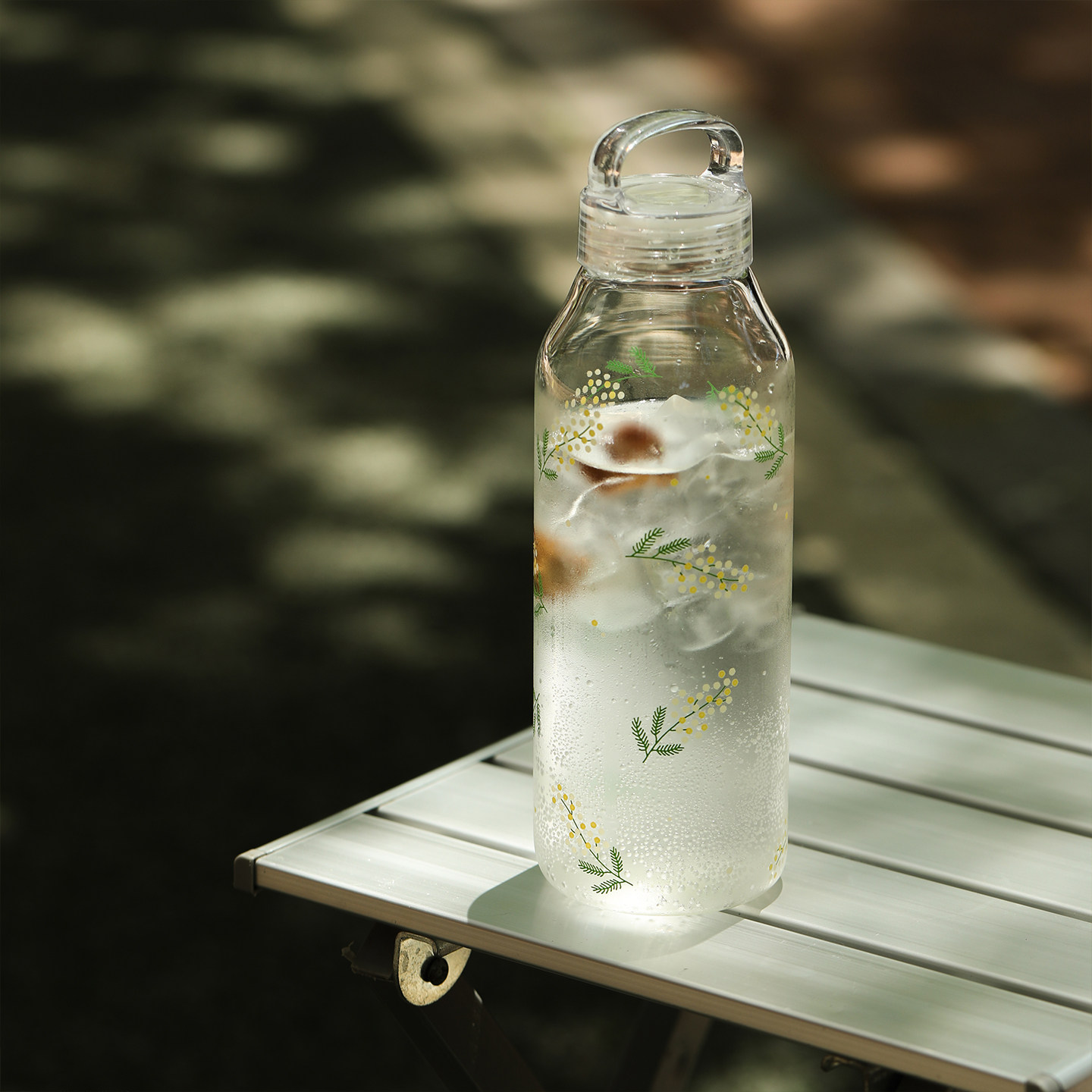 蓝莲花高颜值水杯水瓶便携夏天冷泡杯子女玻璃高硼硅耐高温大容量