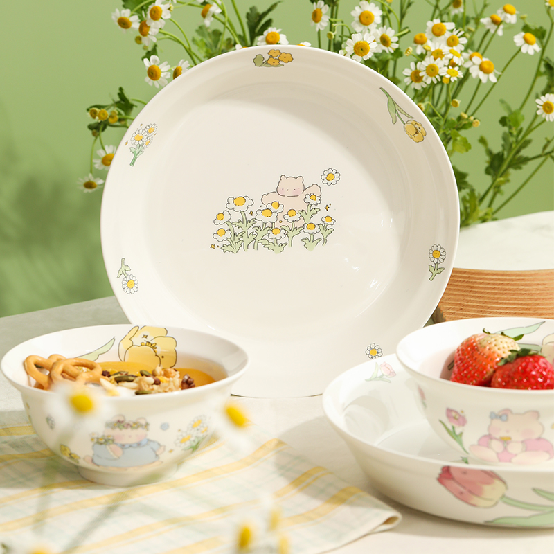 高颜值可爱餐盘深盘陶瓷菜盘子