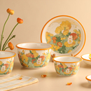 餐具碗吃饭面碗 蓝莲花茉茉兔卡通甜品盘子可爱陶瓷碗碟儿童可爱