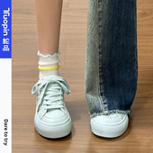 百搭面包鞋 鮀品雾霾蓝板鞋 子 小白鞋 厚底休闲运动鞋 女春季 明星同款