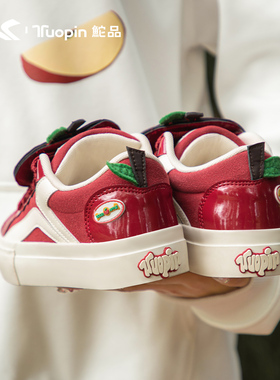 鮀品苹果鞋女2026春夏明星同款厚底板鞋百搭休闲鞋红色小众运动鞋