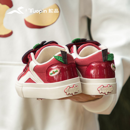 鮀品苹果鞋女2026春夏明星同款厚底板鞋百搭休闲鞋红色小众运动鞋