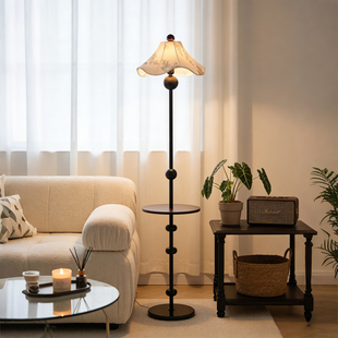 中古风落地灯宋式美学客厅沙发旁高级感茶几置物架法式卧室氛围感