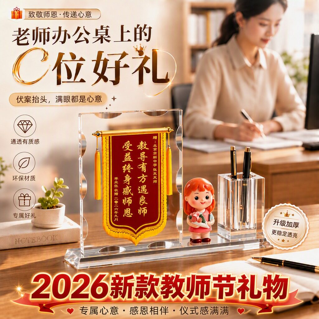 【心意满分】高定轻奢水晶锦旗