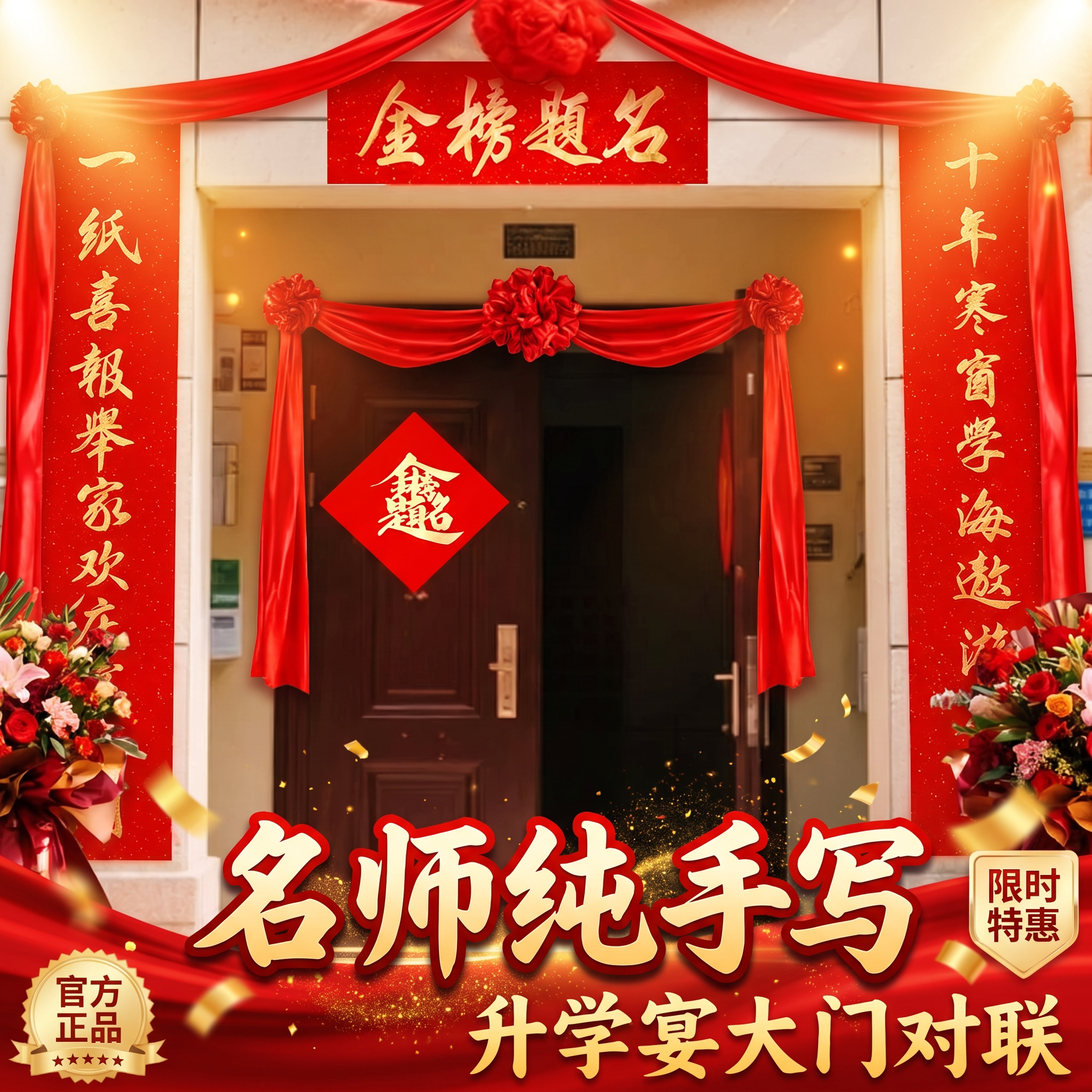 【名师纯手写】升学宴大门对联图片