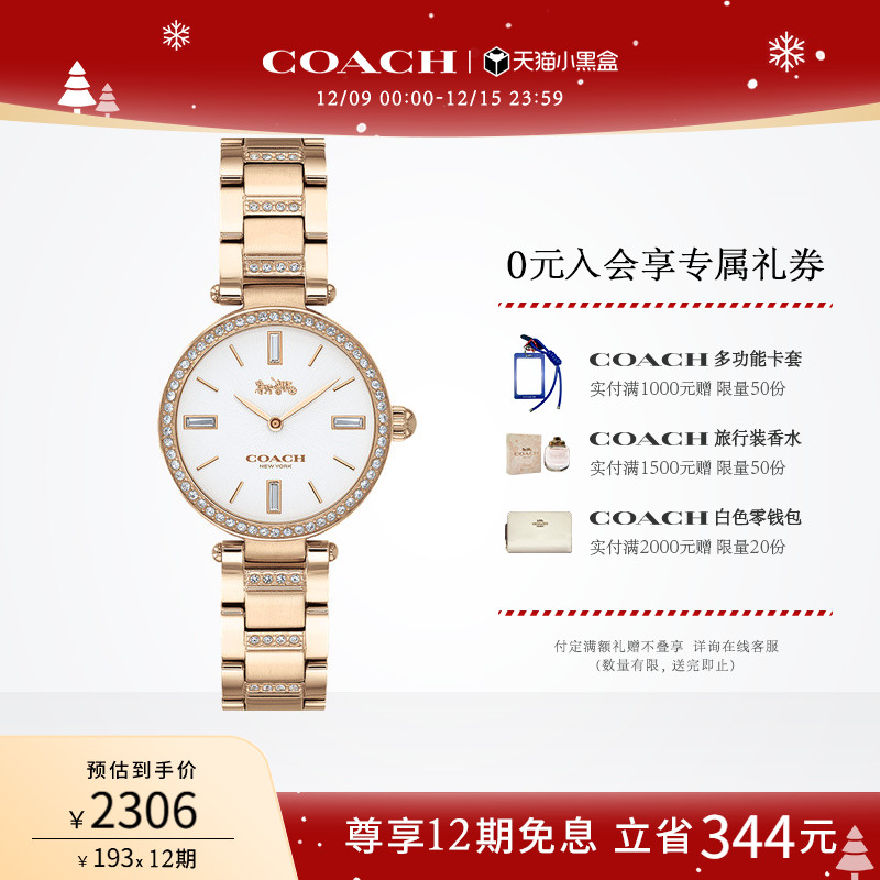 蔻驰时尚璀璨小表盘钢带石英手表