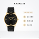 COACH 蔻驰ELLIOT石英圆表老花压纹手表男女表礼物
