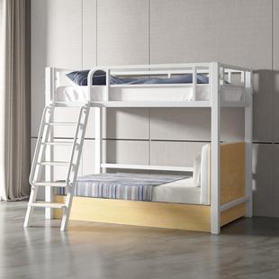 北欧铁艺床小户型高架床学生床宿舍床高低床单上层上床下空上铺床
