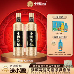 小糊涂仙(金酿V90)52度500ml*2瓶浓香型白酒官方正品裸瓶