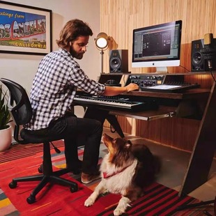 实木编曲桌工作台电钢琴收纳桌midi键盘电子琴桌录音棚工作台