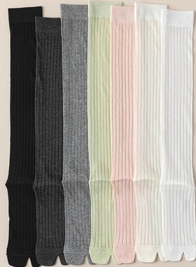 分趾袜女中筒绿色堆堆袜夏季薄款网眼女士小腿袜日系二趾两指袜子