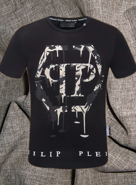 2021菲利普普兰春夏新款PP烫钻男士潮流时尚都市百搭短袖圆领T恤