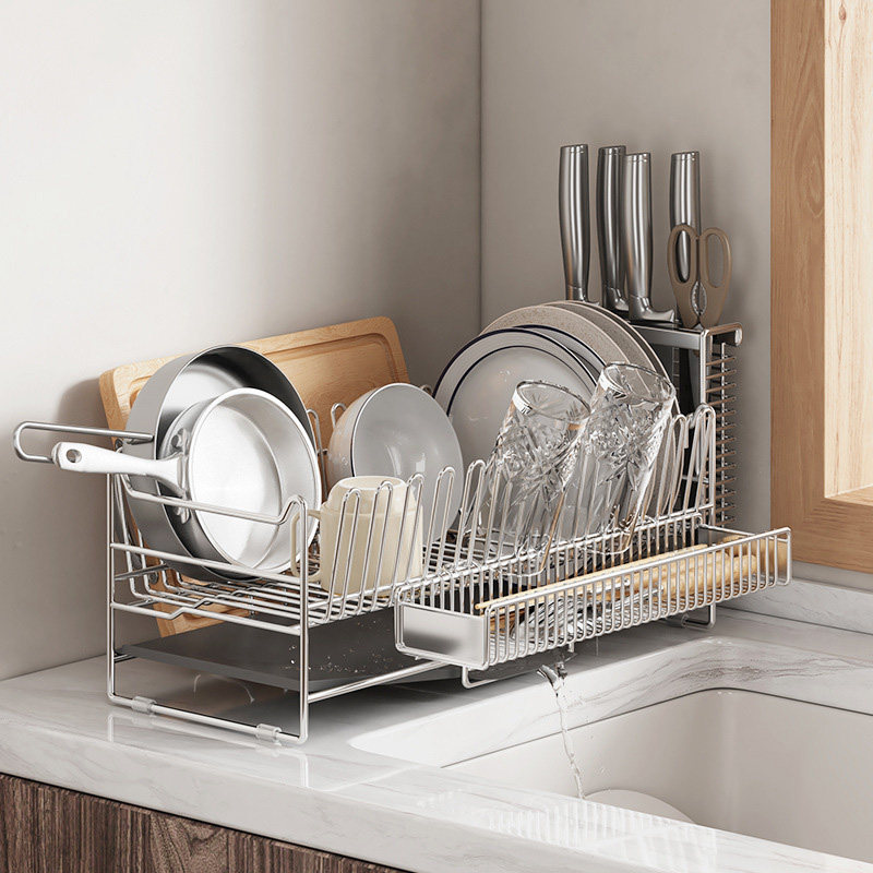 304不锈钢碗碟收纳架斜坡沥水碗架高端碗筷厨房台面水槽边置物架,厨房/烹饪用具,厨房置物架/置物柜/角架,淘宝优惠券,粉丝福利购,淘宝优惠卷