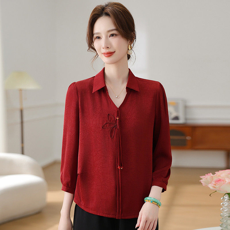 结婚礼服妈妈春装红色上