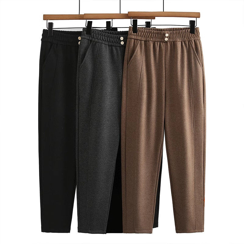 喜卉年轻妈妈秋装洋气直筒裤子中年女春秋高腰中老年气质休闲长裤