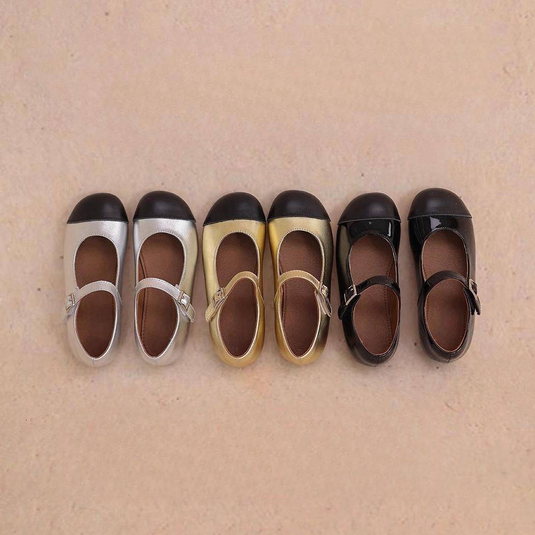 纯牛皮浅口女童魔术贴春季法式复古软底玛丽珍皮鞋宝宝百搭儿童鞋