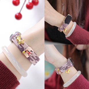 适用小米手环10表带编织磁吸扣9/8替换新款马年智能运动小米手环9腕带尼龙链男女生8代通用8nfc版红色配件