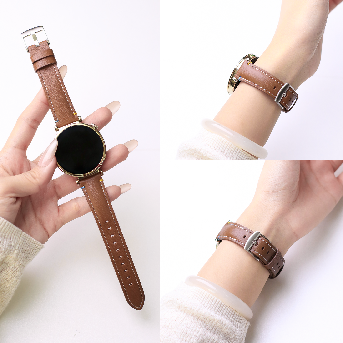 适用oppowatchx2mini表带小羊皮秋冬女士WATCHX2/S手表真皮替换男款智能Sport高级4PRO皮质OPPO腕带一加配件