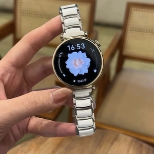 适用华为watch5手表gt6表带陶瓷白女款gt5新款gt4专用gt5pro高级感智能运动gt2表链GT3pro男士41mm非原装配件