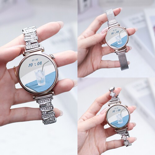 适用华为gt6表带麦穗纹金属gt5pro四叶草watch5磁吸gt4腕带镶钻智能gt3女士运动手表4pro专用男款高级感配件