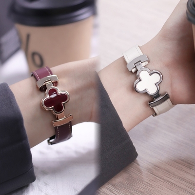 适用小米手环9pro表带真皮磁吸扣8pro/7pro新款四叶草红米手表6/5腕带秋冬智能运动redmiwatch4/3/2男女配件