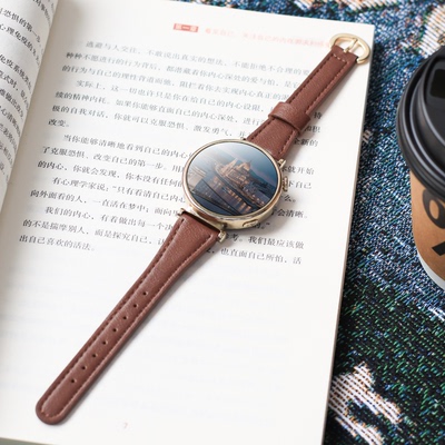 适用华为gt6表带女士马蹄扣皮质gt5手表新款小蛮腰watch5替换智能运动4pro腕带秋冬天gt4高级感gt3真皮配件