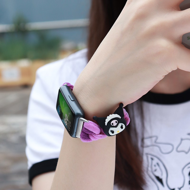 适用华为手环10/11表带尼龙编织11pro手绳弹力替换智能运动手环8/9腕带女生春夏透气多巴胺创意表链透气配件