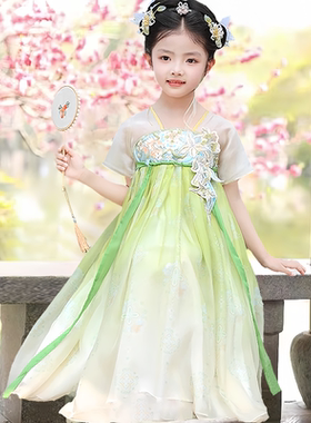 汉服女童国风2026新款夏季短袖连衣襦裙儿童超仙古装女孩公主唐装