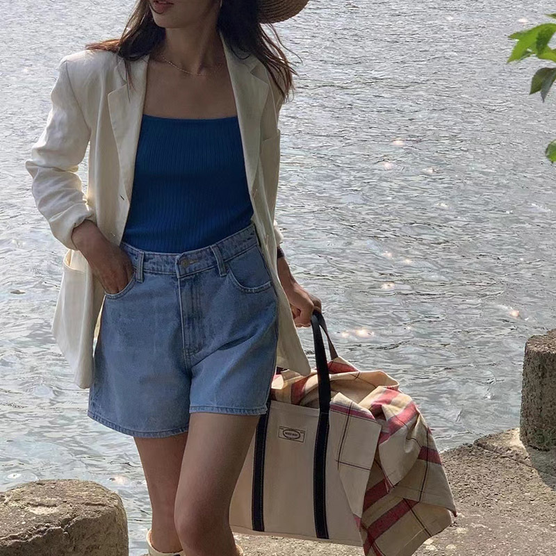 清仓 韩系简约休闲牛仔短裤女2025夏季新款基础裤子modest mo*d