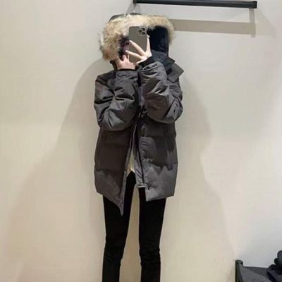 羽绒服男女外套派克大衣加厚冬季新款短款收腰毛领外套可拆卸修身