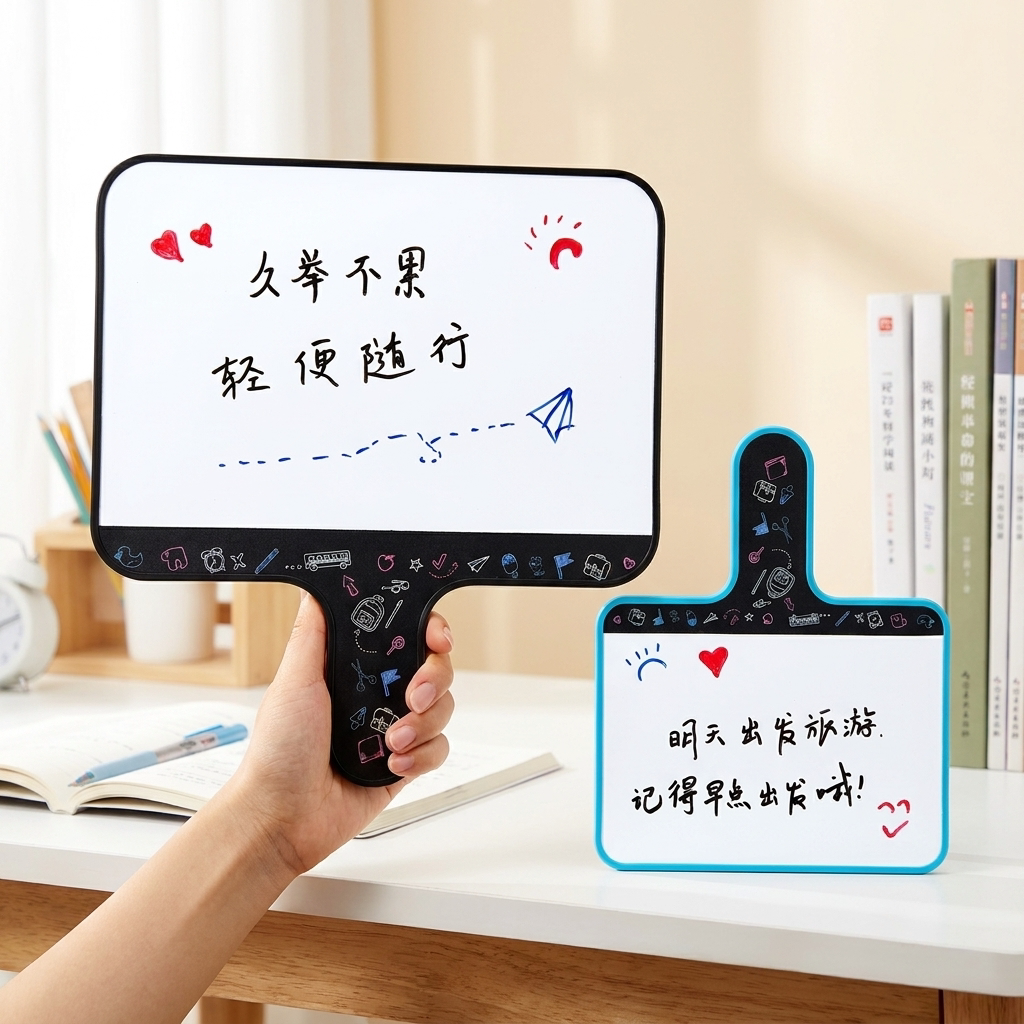 易博手持小白板手举牌举牌板提词板答题板可擦小白板写字板头脑风暴小白板直播间提示牌书写板商用接机牌