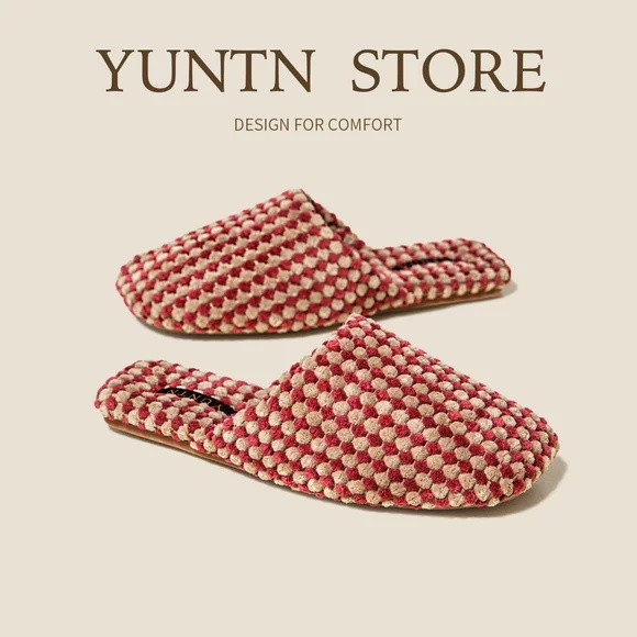 德国秋季新品菠萝绒亲肤保暖绒面情侣棉拖鞋女士室内防滑牛筋底男