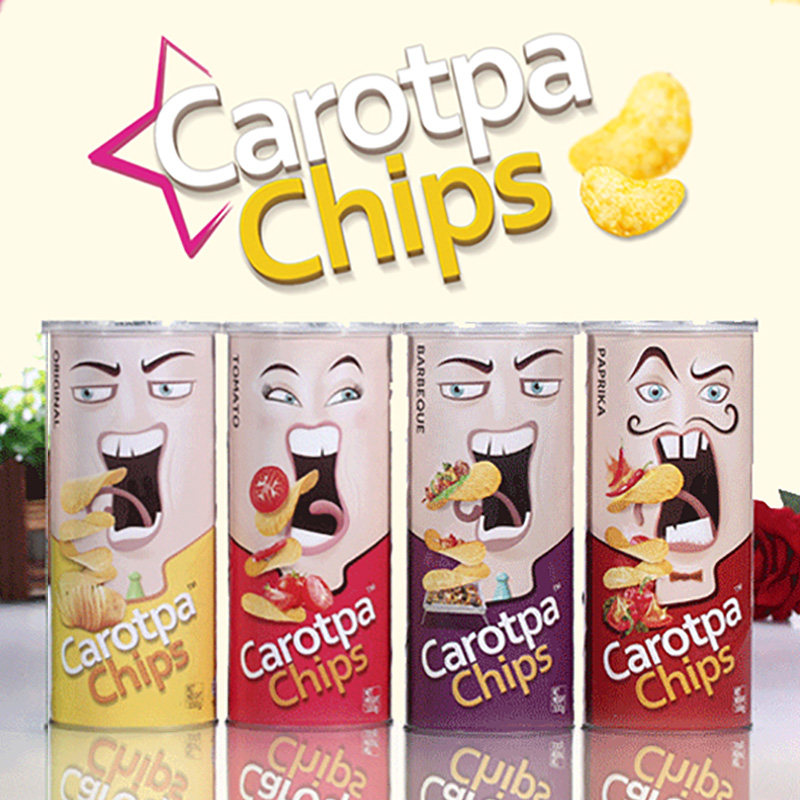 马来西亚原装进口Carotpa扑克牌薯片原味番茄味儿童休闲零食小吃