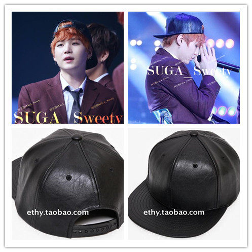 .SUGA闵玧其BTS防弹少年团同款光板皮帽男女士嘻哈棒球帽子包邮|ruв категории Аксессуары, шляпа - от Buy2taobao.com для оказания профессиональной услуги покупки агента Taobao