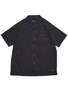 MUNDANE (MDE) 日系复古条纹宽松透气夏威夷古巴领衬衫 日本面料