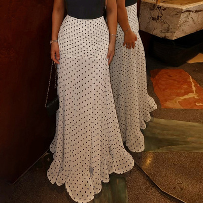 2026春夏外贸新款波点鱼尾裙女时尚修身气质优雅高级感半身裙
