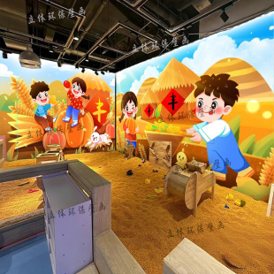 打谷场墙纸室内游乐场农民水稻丰收稻田背景画壁画布粮仓壁纸