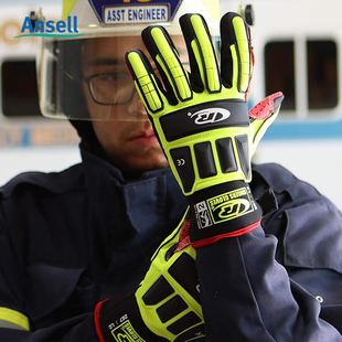 安思尔油田矿工防砸手套劳保摩托车机车骑行防震冲击抢险救援专用