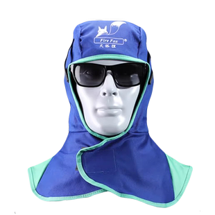 威特仕火狐狸电焊工帽子防火阻燃头套风帽防烫隔热专用劳保防护