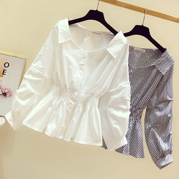 純棉百搭2019女童娃娃領打底衫韓版中長款娃娃衫潮修身白襯衫上衣在類目 女裝/女士精品, 襯衫中 - 來自Buy2taobao.com提供專業的淘寶代購服務