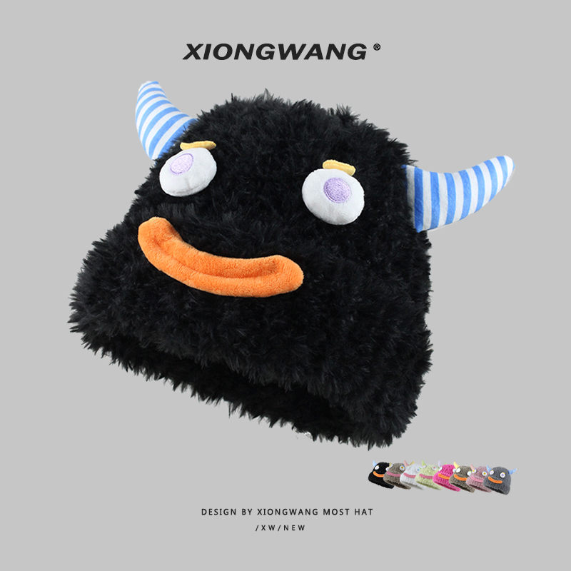 小恶魔大嘴搞怪针织大弹力毛线帽