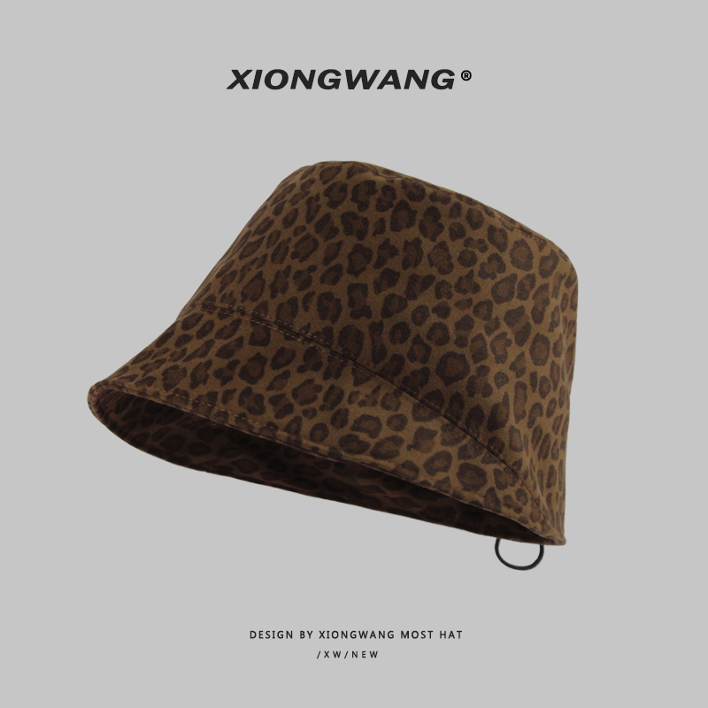 拒绝平庸！个性豹纹遮脸渔夫帽